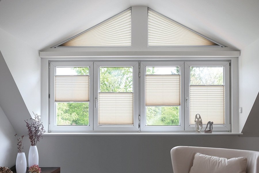 Plisse gordijn, luxe uitvoering, op maat gemaakt, Duitse kwaliteit. Zon & Schaduw Plisse gordijn, raamdecoratie, binnenzonwering